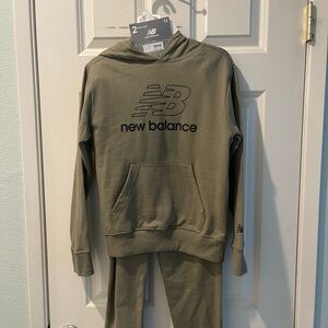 New Balance Olive Green Hoodie and Pants Set
